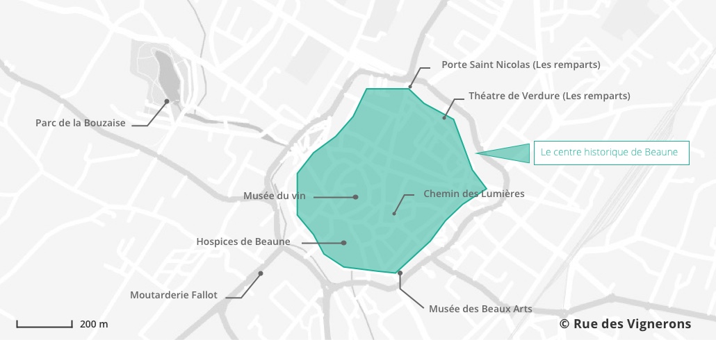 Carte de beaune en Bourgogne activités a faire