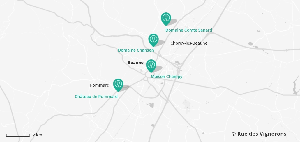 carte domaines Beaune