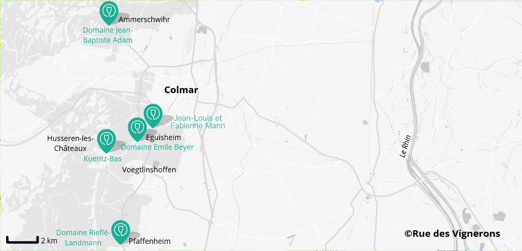 Carte Colmar vignoble