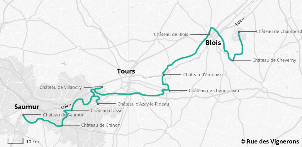 Carte Châteaux de la Loire