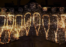 Facade of Epernay City Hall illuminated during the Habits de Lumière festival, Habits de Lumière festival epernay, Habits de Lumière festival 2019