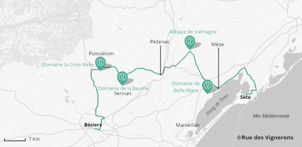 Domaines entre Béziers et Sète