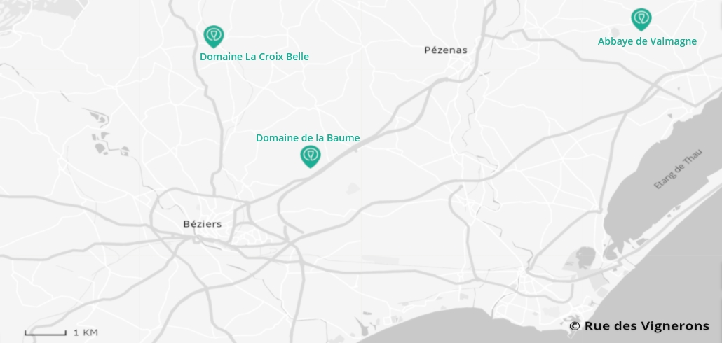 carte domaines béziers