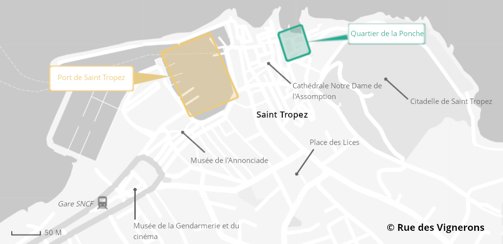 Carte de Saint Tropez Carte de la ville de Saint Tropez