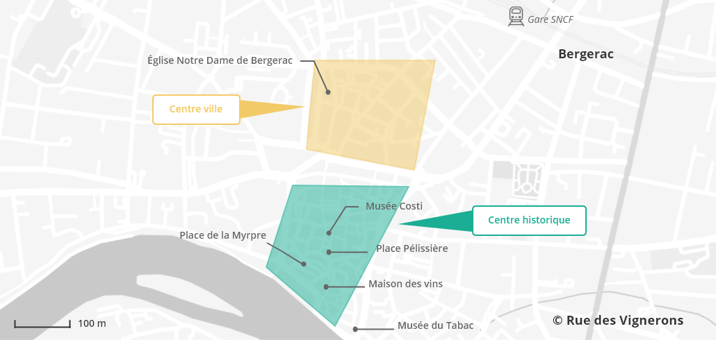 Carte de la ville de Bergerac
