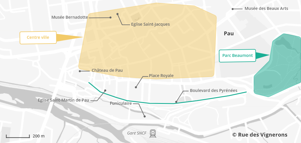 Carte de la ville de Pau